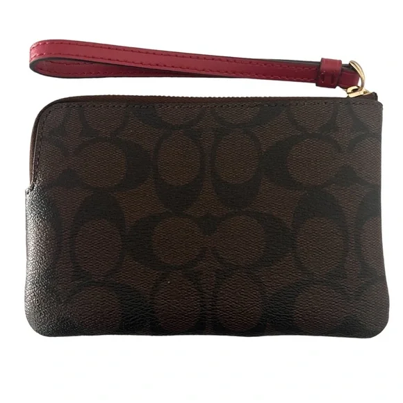 COACH CROSSGRAIN LEATHER CORNER ZIP WRISTLET - Picture 2 of 7